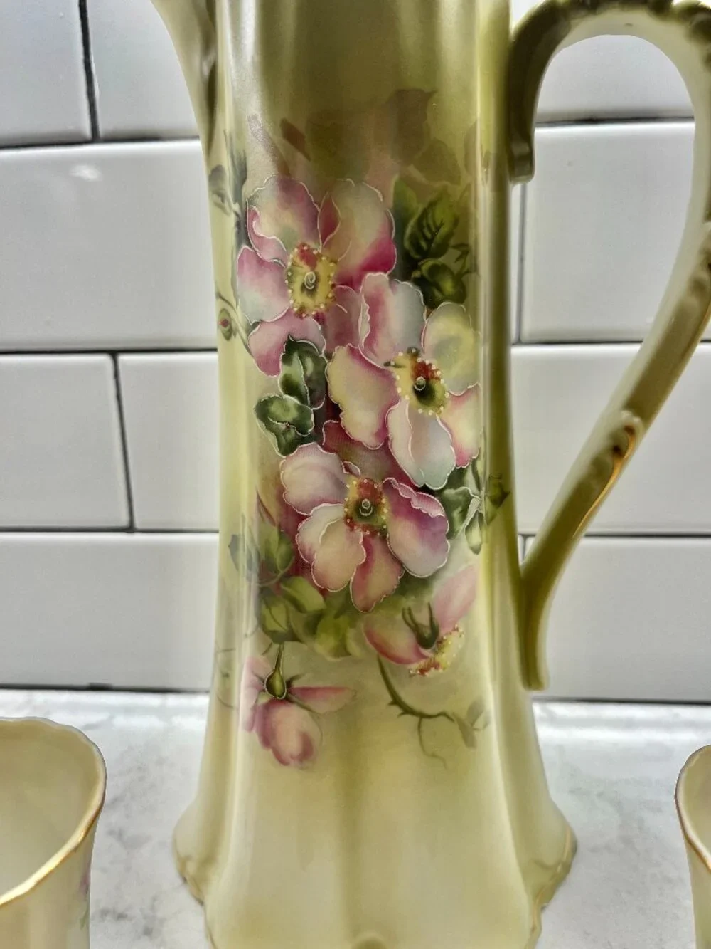 Vintage Nippon Chocolate/Coffee Pot and 4 Cups